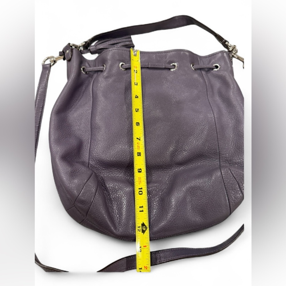 Coach Avery Park purple hobo pebbled leather bucket drawstring purse F27003 - Picture 8 of 11